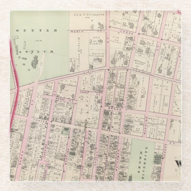 Brown University Glass Coaster (Front)