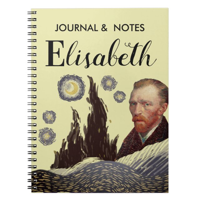 brown VanGogh unique name  Notebook (Front)