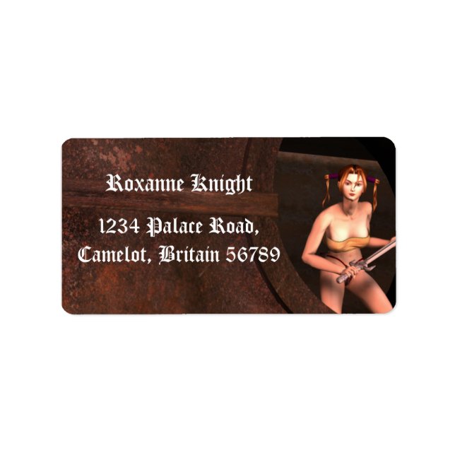 brown vintage address label (Front)