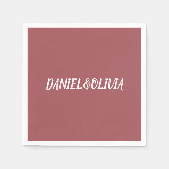 Brown Vintage Classic Wedding Invitation Napkin (Front)