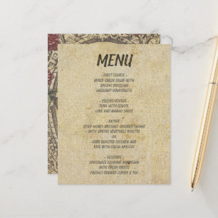 Brown Vintage Classic Wedding Menus