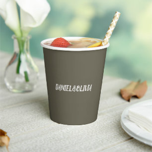 Brown Vintage Classic Wedding Paper Cups