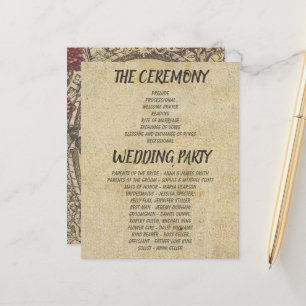 Brown Vintage Classic Wedding Programs