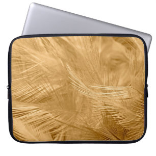 Brown vintage colour trends chicken feather textur laptop sleeve