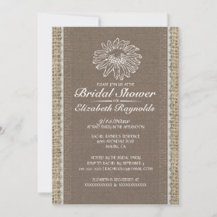 Brown Vintage Lace Bridal Shower Invitations
