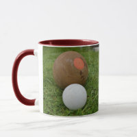 Brown Vintage Lawn Bowl And Jack,