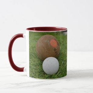 Brown Vintage Lawn Bowl And Jack, Mug