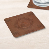 Brown vintage leather framed horse-head