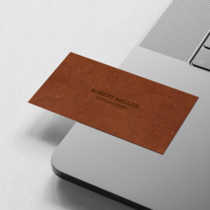 Brown vintage leather texture business card