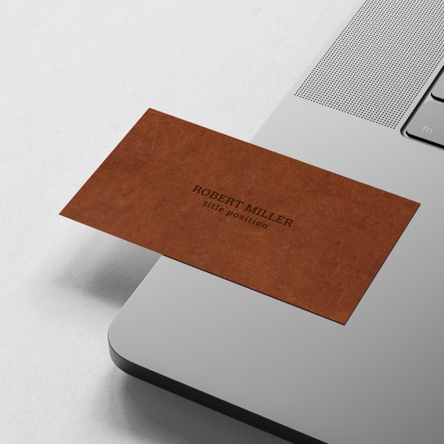 Brown vintage leather texture business card (Creator Uploaded)