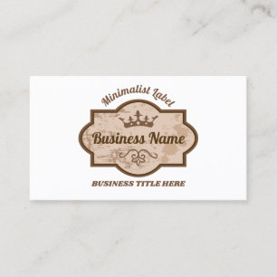Brown Vintage Modern Minimal Crown Business Card