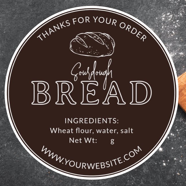 Brown Vintage Rustic Sourdough Bread Sticker (Creator Uploaded)