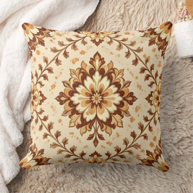 Brown vintage shabby pattern cushion (Blanket)