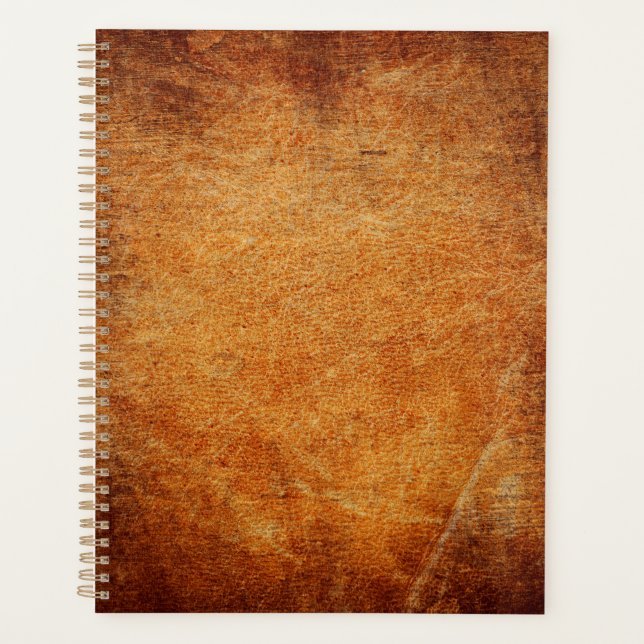 Brown vintage shaded leather  planner (Front)