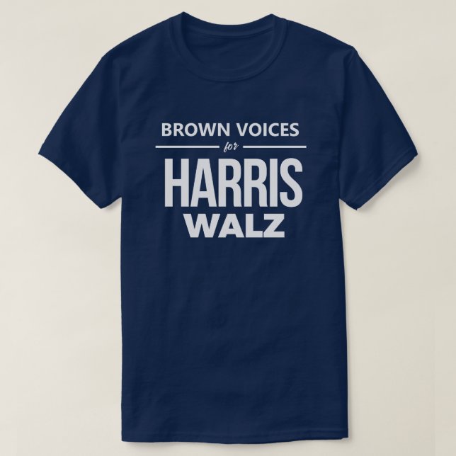 Brown Voices for Harris Walz T-Shirt (Design Front)