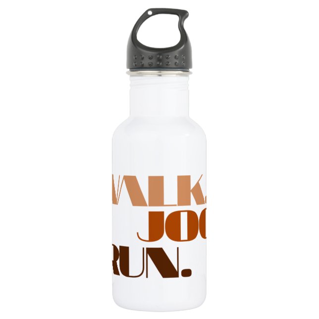 BROWN WALK JOG RUN (font CHUNKY) 532 Ml Water Bottle (Front)