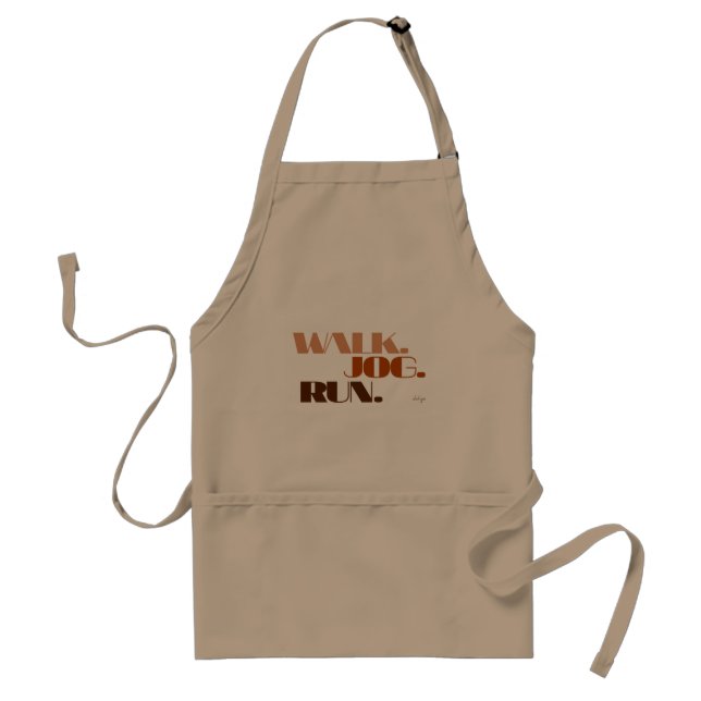 BROWN WALK JOG RUN (font CHUNKY) Standard Apron (Front)