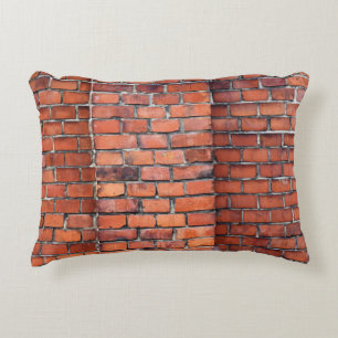 Brown wall brick decorative cushion