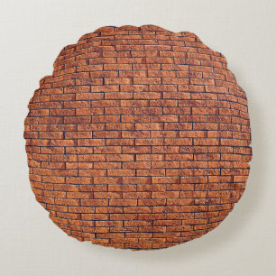 Brown wall cladding round cushion