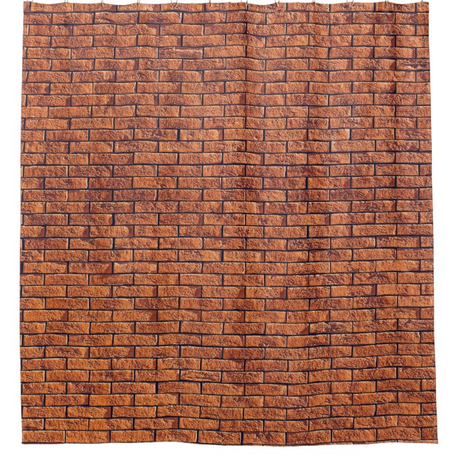 Brown wall cladding shower curtain (Front)