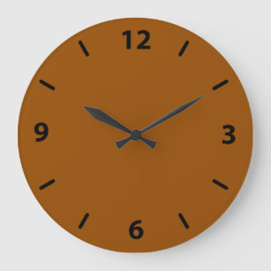 Brown Wall Clock with Black Numbers