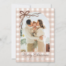 Brown Watercolor Gingham Arch Photo
