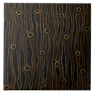 Brown Wavy Lines Tile