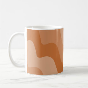 Brown wavy ocean waves gradient pattern coffee mug