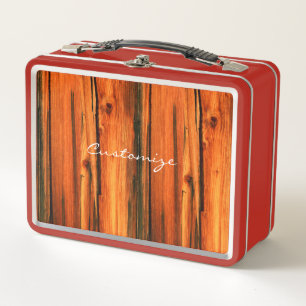 brown weathered boards Thunder_Cove Metal Lunch Box