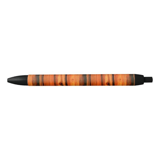 brown  weathered pine wood black ink pen (Front)