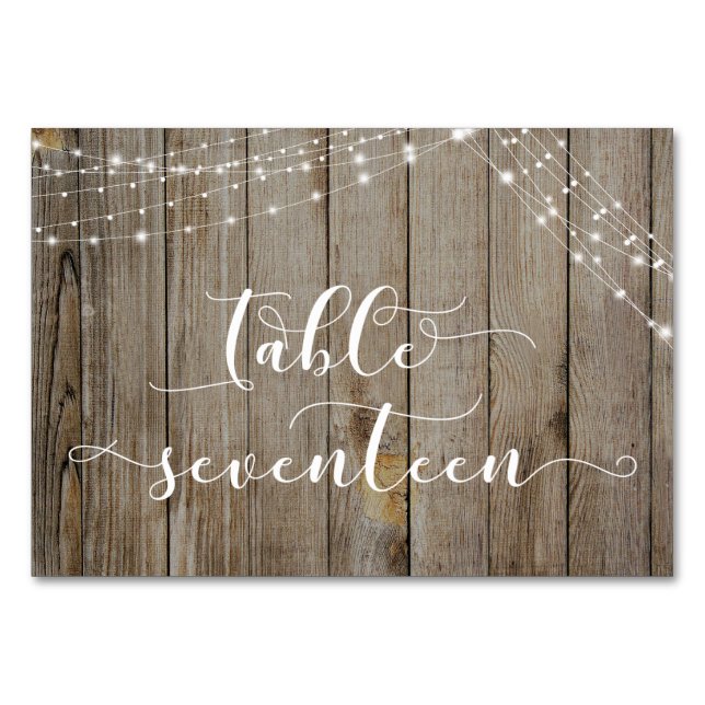 Brown Weathered Wood & Lights Table Seventeen Card (Front)
