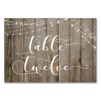 Brown Weathered Wood & Lights Table Twelve Card