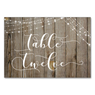 Brown Weathered Wood & Lights Table Twelve Card