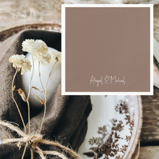 Brown Wedding Cocktail Napkin (Creator Uploaded)