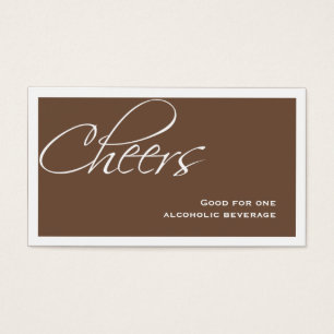 Brown wedding formal custom event drink ticket