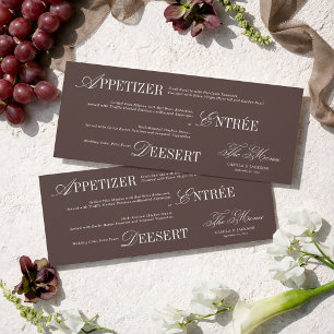 Brown Wedding Menu Card