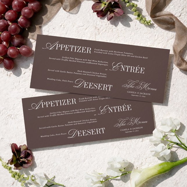 Brown Wedding Menu Card (Creator Uploaded)