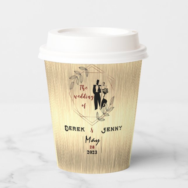 Brown Wedding Paper Cups (Front)