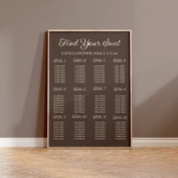 Brown Wedding Reception Seating Chart