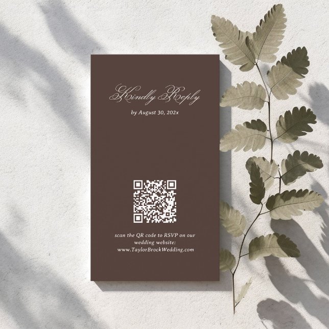 Brown Wedding RSVP Qr Code Enclosure Card (Creator Uploaded)