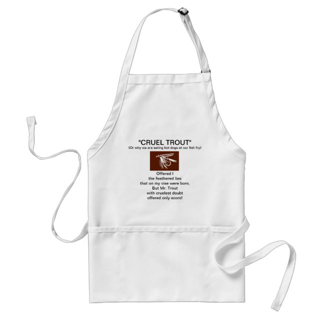 "Brown Wet Fly-Cruel Trout"  Apron (Front)