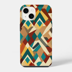 brown white and black blue small lines iPhone 14 case