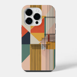 brown white and black blue small lines iPhone 14 pro case