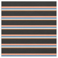Brown, White, Blue, Light Salmon & Black Stripes