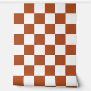 Brown White Chequered Check Wall Decor