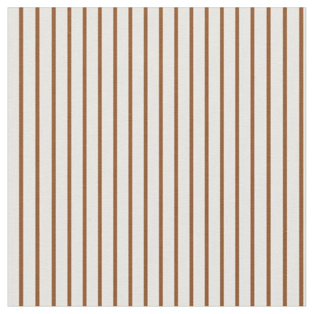 Brown & White Coloured Striped/Lined Pattern Fabric (Close Up)