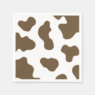 Brown White Cow Print Country Western Rodeo Party Napkin