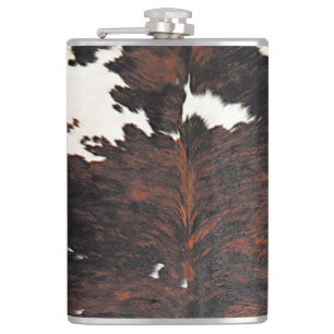 Brown & White Cow Print flask