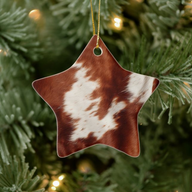 Brown White Cowhide Ceramic Tree Decoration (Tree)