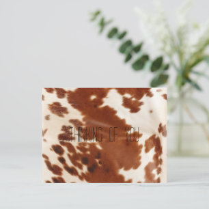 Brown White Cowhide  Postcard
